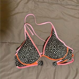 Victoria’s Secret bikini swim top polka dot black white 36D new without tags